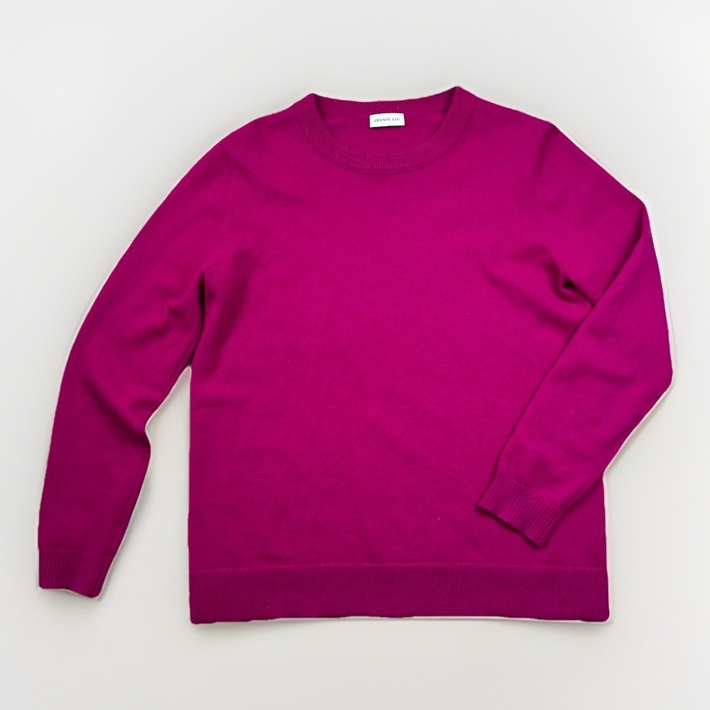 Jennie Liu Sweater‎ Women's XL Pink 100% Cashmere Crewneck Pullover Knit